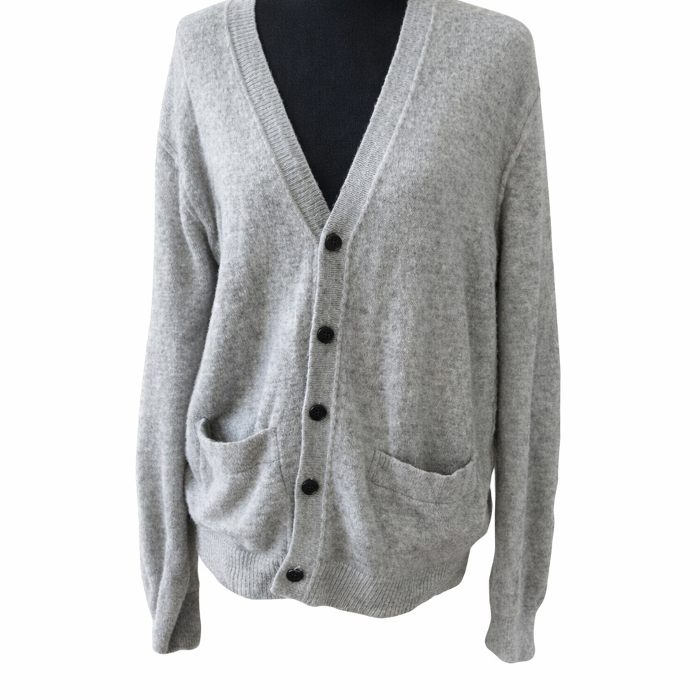 For All Mankind Gray Elbow Patch Boyfriend Cardigan XL